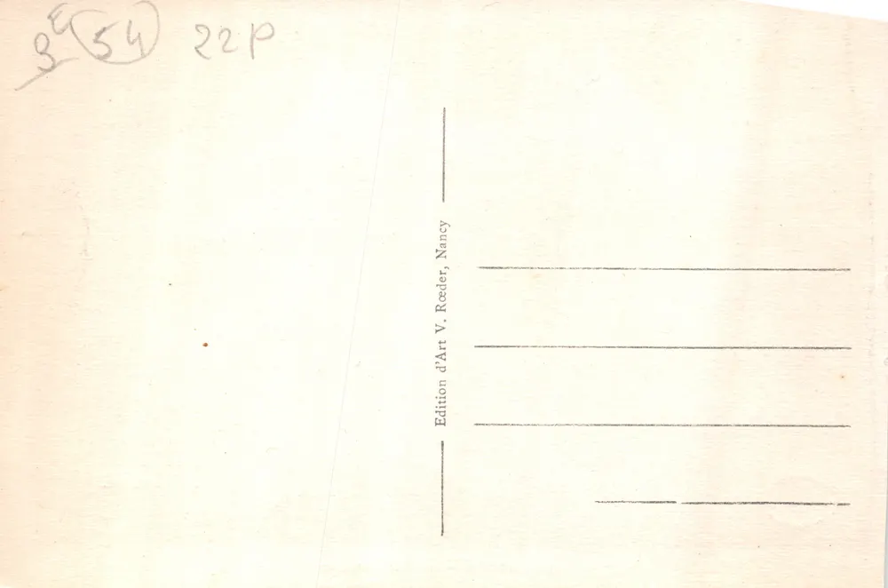 Nancy — A Place Stanislas — editor V. Reeder, n.º 452 - Verso