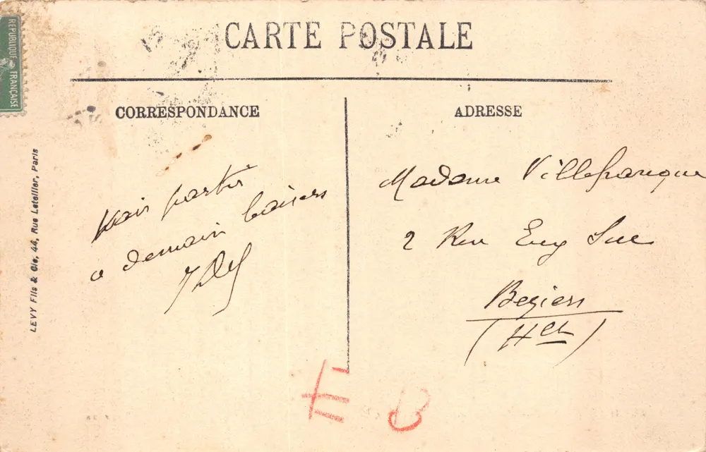 Marseille — Le Château Borelý — éditeur LL. n° 113 - Verso