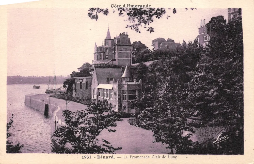 Dinard — Promenade unter dem Mond — Hotel de la Côte d'Émeraude, Verlag Loïc - Vorderseite