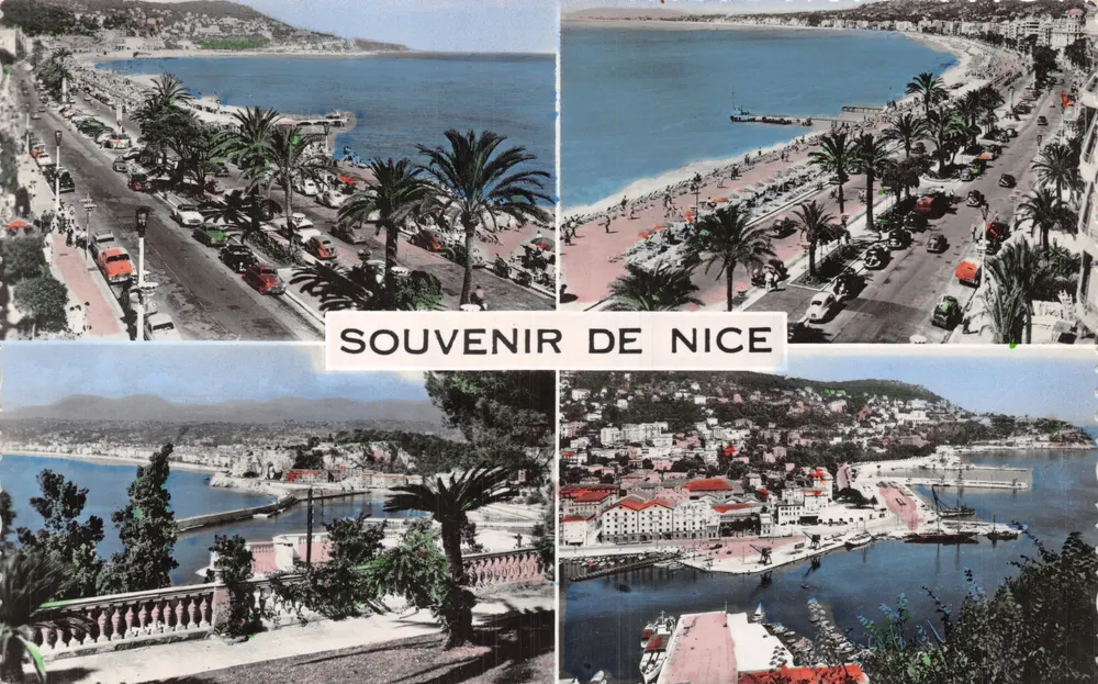 Panoramablick auf Nice — Erinnerung an Nice — Editions G. M - Vorderseite