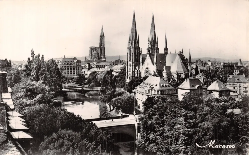 Straßburg — Kirche Saint-Paul und die Kathedrale — Marasco - Vorderseite