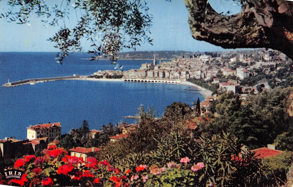 Vue de Menton — depuis les Colombières — éditeur IRIS - Recto