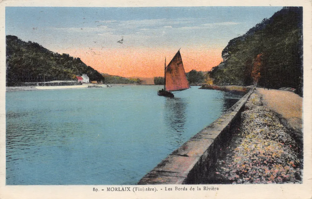 Morlaix (Finistère) — Ansicht der Flussufer — Verlag gedruckt auf der Karte, Nr. 80 - Vorderseite
