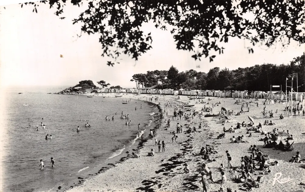 Strand der Damen — lebendige Ansicht mit Strandkästen — Editions d'Art REMA, Quimper - Vorderseite