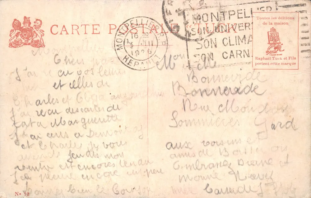 Strasbourg — Quai Saint-Thomas mit der Kathedrale — Verlag Orlétte, N. Béraud - Rückseite