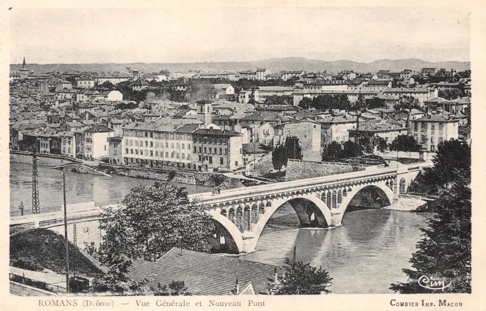 Romans (Drôme) — Allgemeiner Blick und Neuer Brücke — Combier Imp. Macon - Vorderseite