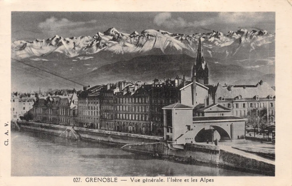 Grenoble — Allgemeiner Blick, die Isère und die Alpen — CPAPHIL n°027 - Vorderseite