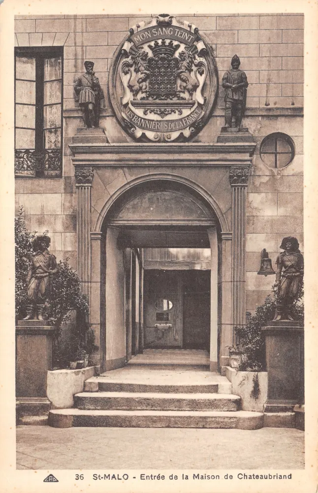 St-Malo — Eingang zur Chateaubriand-Haus — Verlag A.R.B. n°36 - Vorderseite