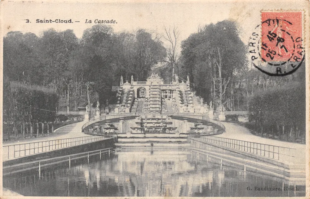 Saint-Cloud — A cascata — G. Baudinière, Rue L - Frente