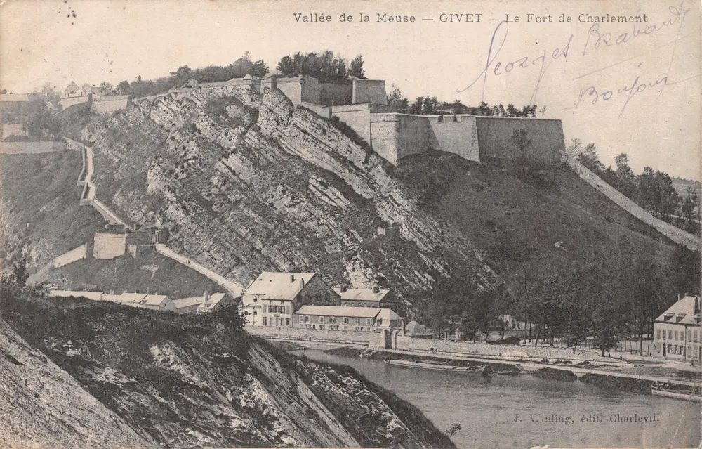Tal der Meuse — GIVET — Festung Charlemont — J. Winling, Verlag Charleville - Vorderseite