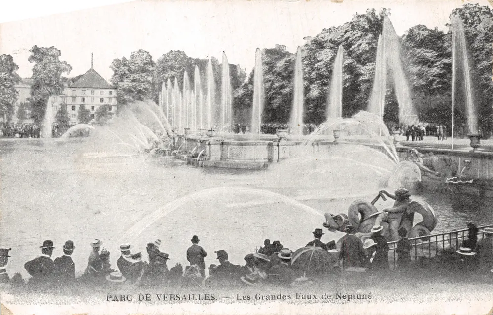 Park von Versailles — Die Großen Wasser des Neptun — Verlag Levy Fils et Cie, Paris - Vorderseite