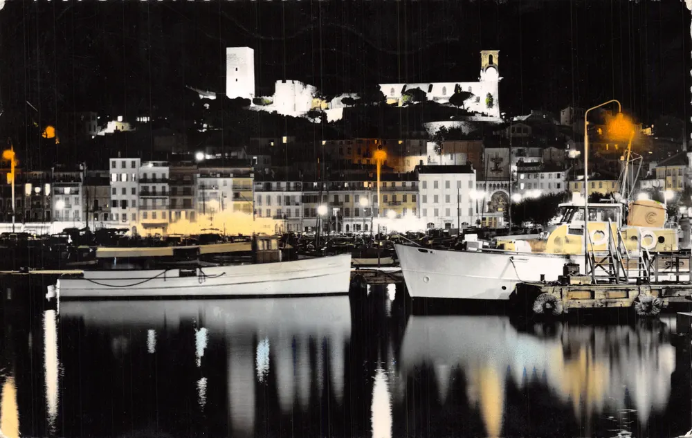 Cannes nachts — Der Hafen und der Suquet — Editions Rella, Nice - Vorderseite