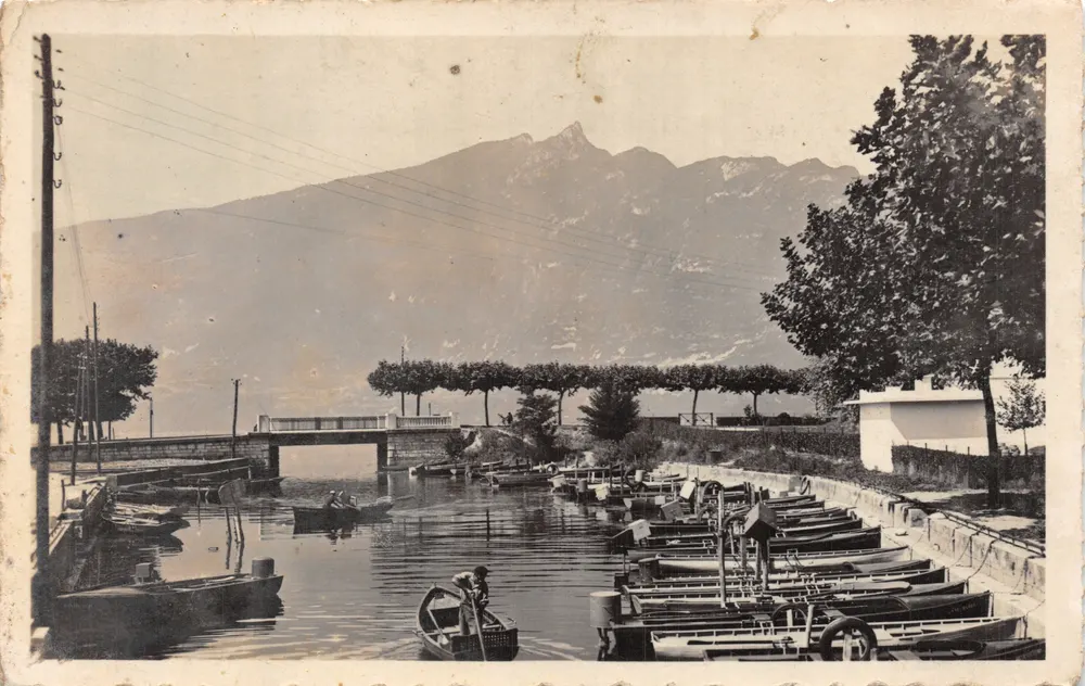 Großer Strand — Hafen des BOURGET — Verlag L. Blanc, Foto. Edit. Aix-les-Bains - Vorderseite