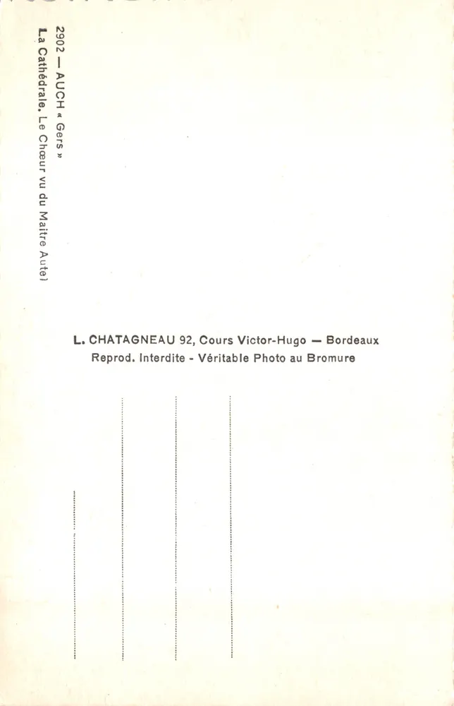 Cathédrale d'Auch — Le Chœur « Gers » — Éditeur Elloe - Verso