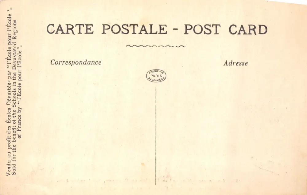 Reims in Flammen — Kathedrale in Brand — Verlag 'La Pensée', Nr. 485 - Rückseite