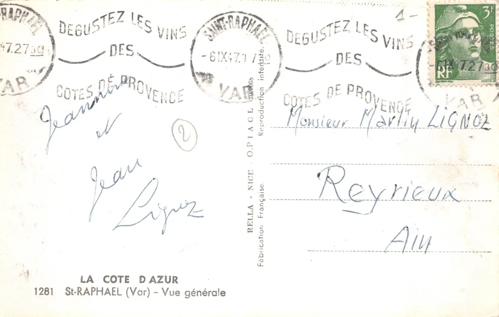 Saint-Raphaël — Vue générale — Rella, Fabrication Française - Verso