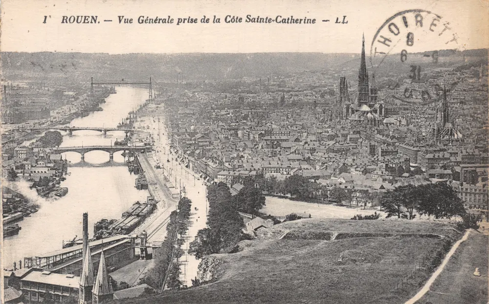 Rouen — Vue Générale prise de la Côte Sainte-Catherine — LL - Recto