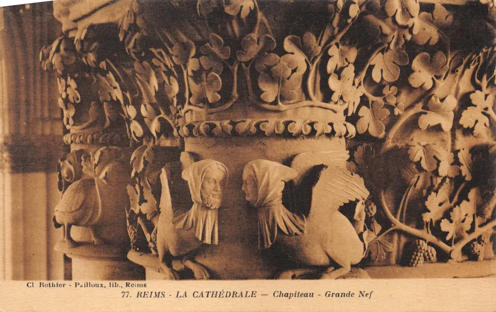 Reims - Die Kathedrale — Kapitell — Cl Rothier - Pailloux, lib., Reims - Vorderseite