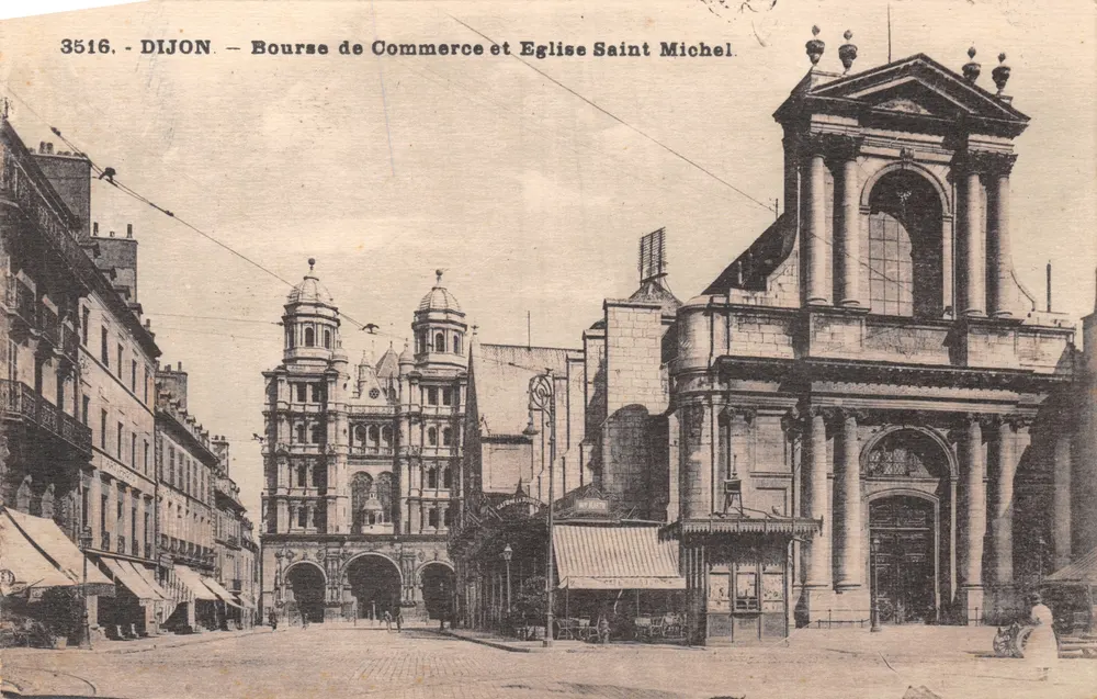 Dijon — Handelsbörse und Kirche Saint Michel — Les Éditions C. L. B. Besançon, Nr. 3516 - Vorderseite
