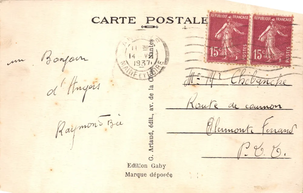 Angers — Die Maine und Quai Ligny — Edition Gaby, n° 90 - Rückseite