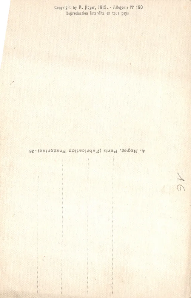 Der Aufbruch der Segel — Skulptur von D. Mastrolami — Verlag A. Noyer, Paris - Rückseite