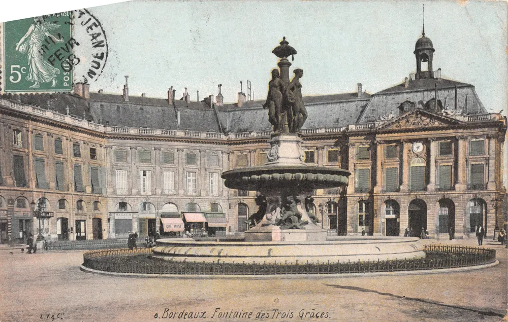 Bordeaux. Fontäne der Drei Grazien — Verlag L.V.G.C. Nr. 1056 - Vorderseite