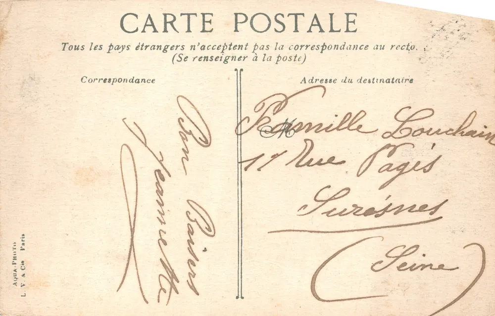 Bordeaux. Fontäne der Drei Grazien — Verlag L.V.G.C. Nr. 1056 - Rückseite