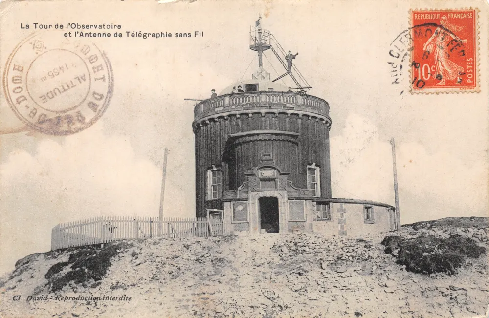 Tour des Observatoriums und Funktelegrafenantenne — Mont du Dôme — Cl. David - Vorderseite