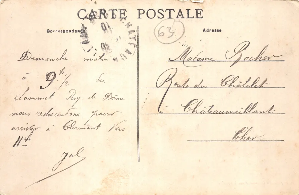 Tour des Observatoriums und Funktelegrafenantenne — Mont du Dôme — Cl. David - Rückseite