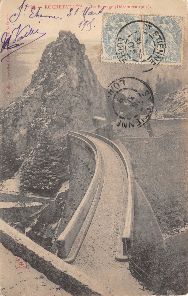 Rochetaillée — Le barrage — Édition Nouvelles Cartes St-Étienne - Recto