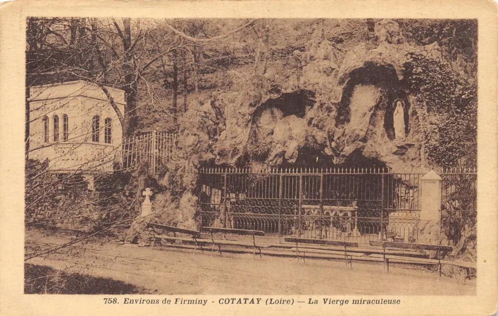 Umgebung von Firminy - COTATAY (Loire) — Die Marien-Statue in der Höhle - Vorderseite