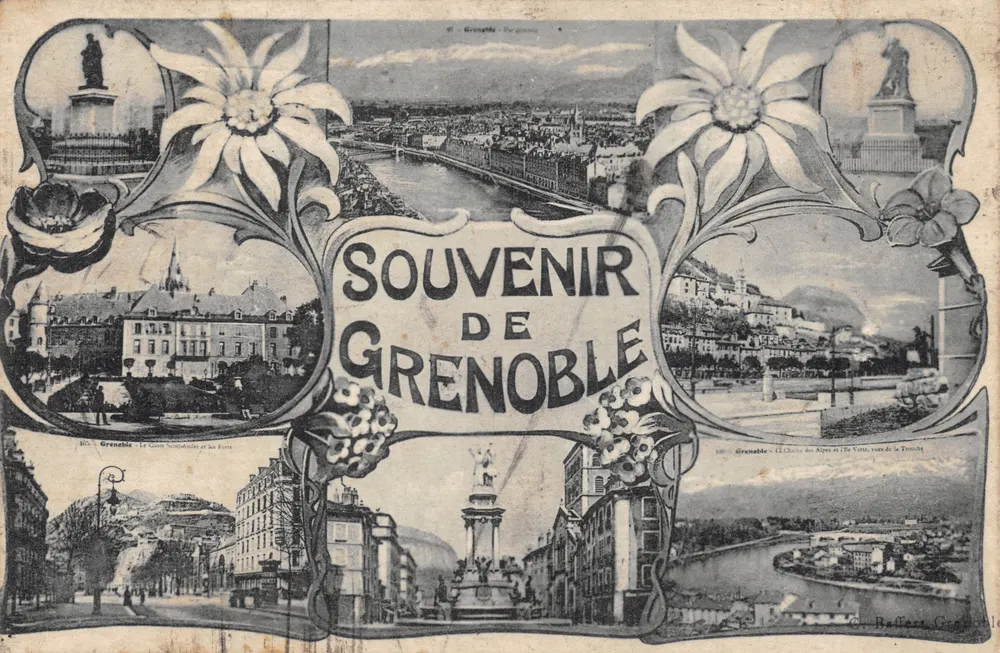 Grenoble — Panoramablick und Denkmäler — Erinnerung an Grenoble, Verlag C. Raffaët Grenoble - Vorderseite