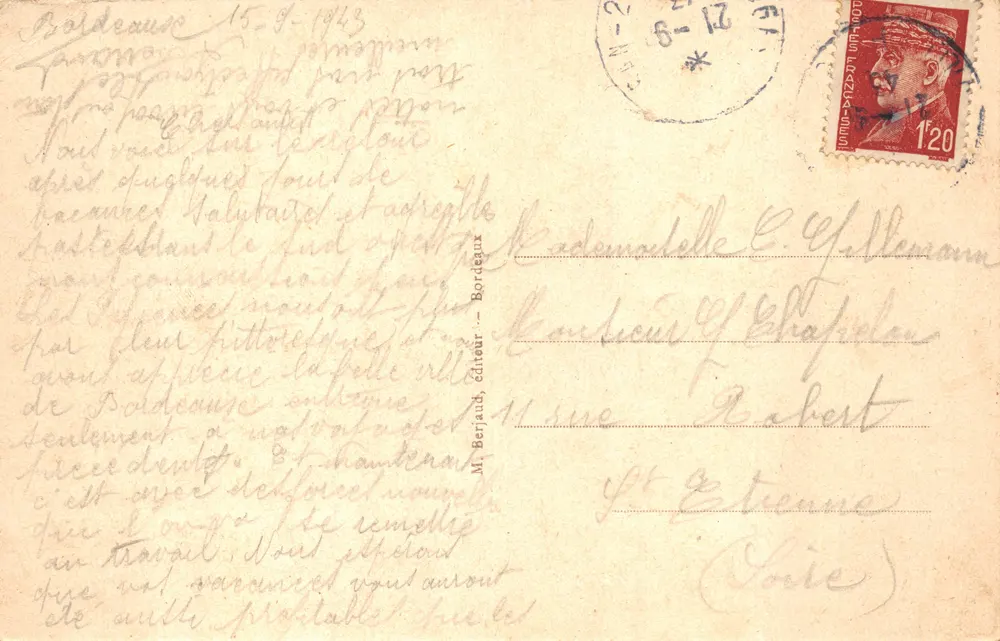 Bordeaux — Die Pforte des Palastes — Verlag Tito, Nr. 1 - Rückseite