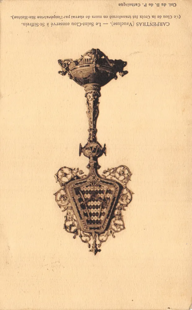 Saint-Claou von Carpentras — in ein Zaumzeug verwandelt — in Saint-Siffrein aufbewahrt - Vorderseite