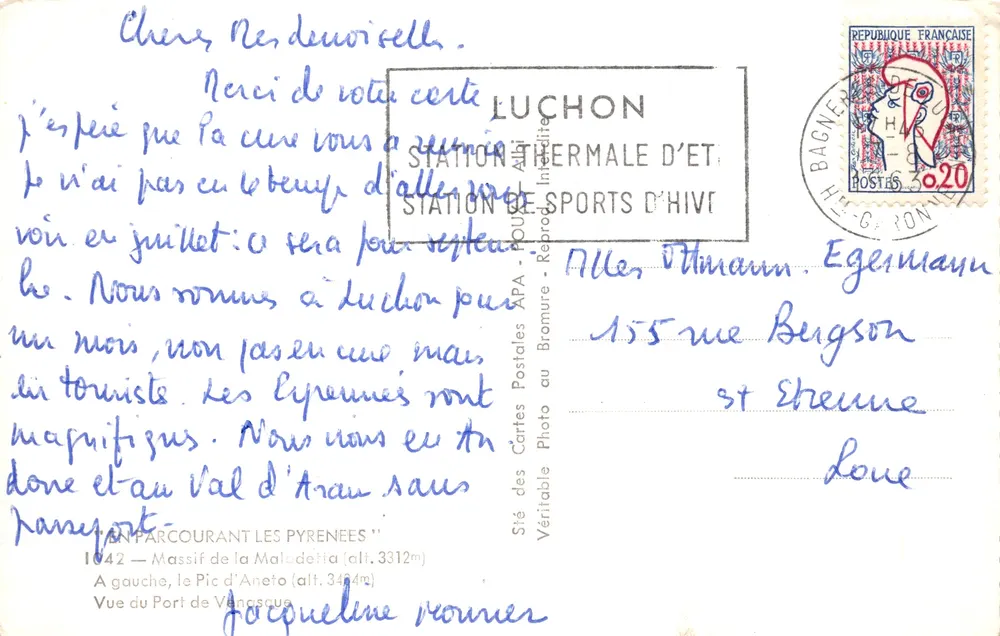 Massif de la Maladetta — Ansicht des Ports de Vansaucq — Verlag APA - Rückseite