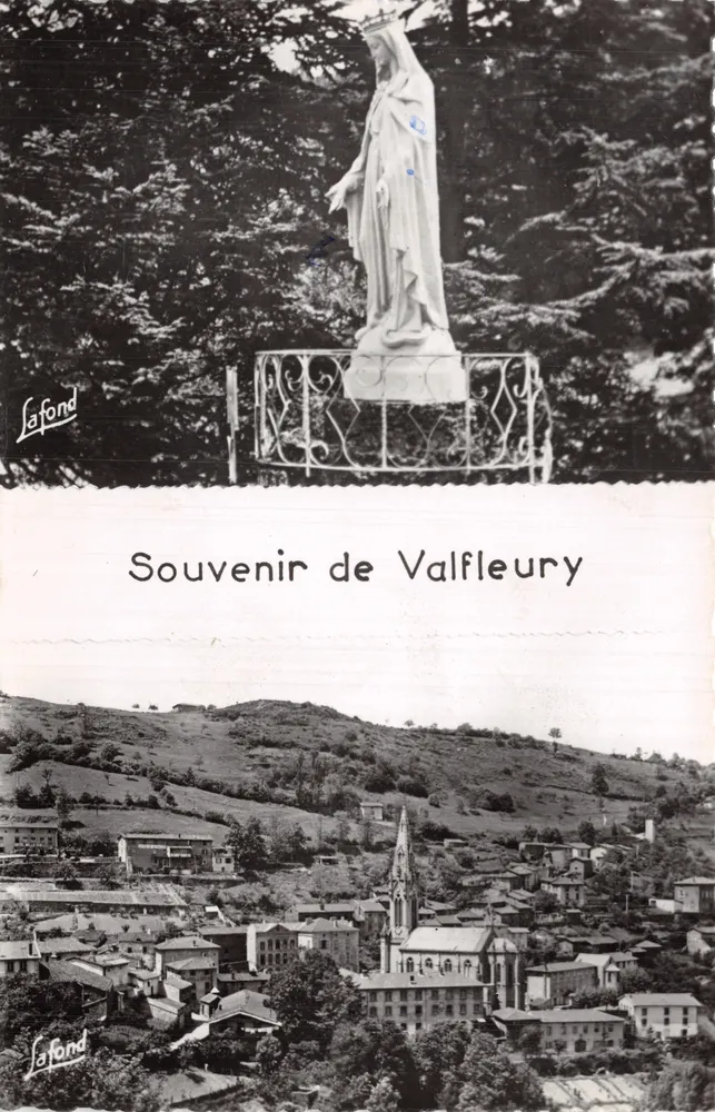 Statue de la Vierge — Vue générale — Souvenir de Valfleury - Recto