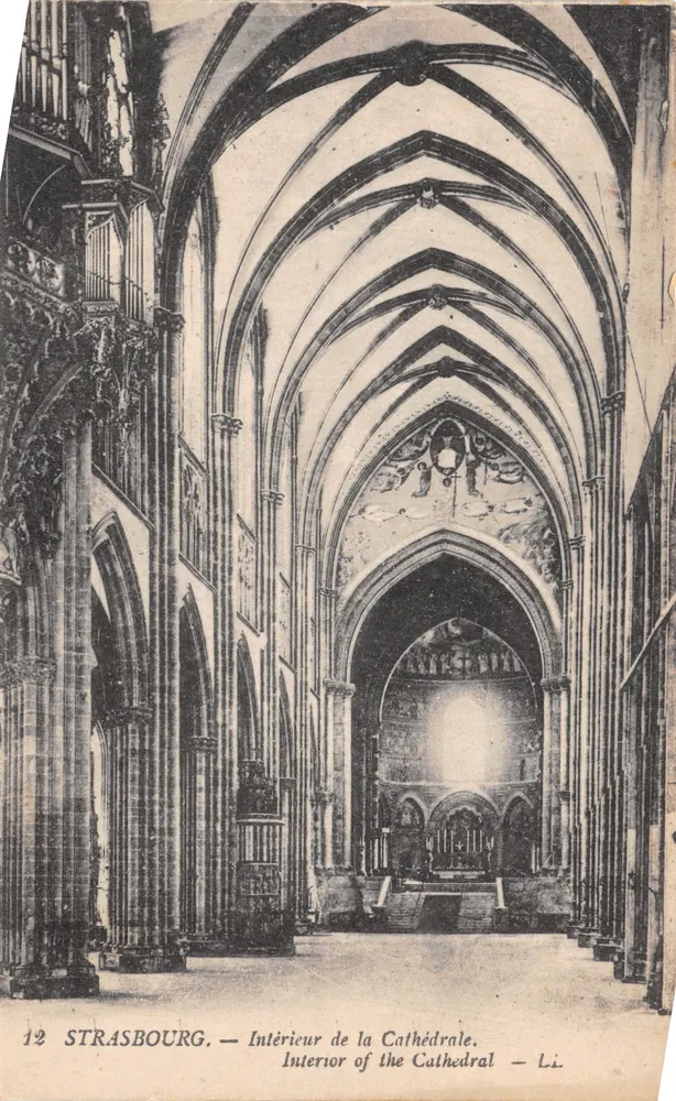 Strasbourg — Innenansicht der Kathedrale — Verlag Lévy Fils & Cie, Nr. 12 - Vorderseite