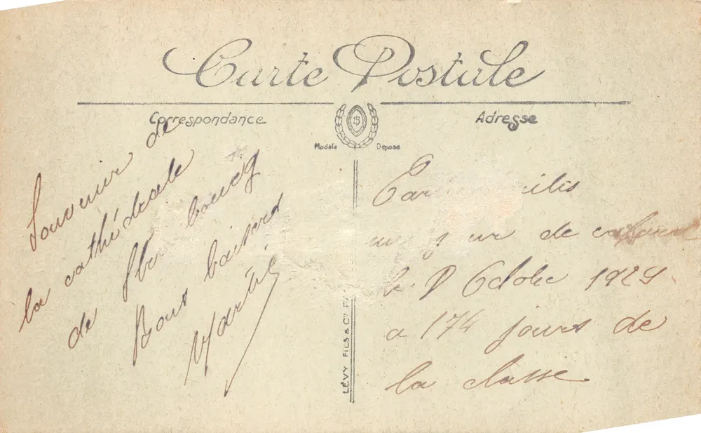 Strasbourg — Innenansicht der Kathedrale — Verlag Lévy Fils & Cie, Nr. 12 - Rückseite