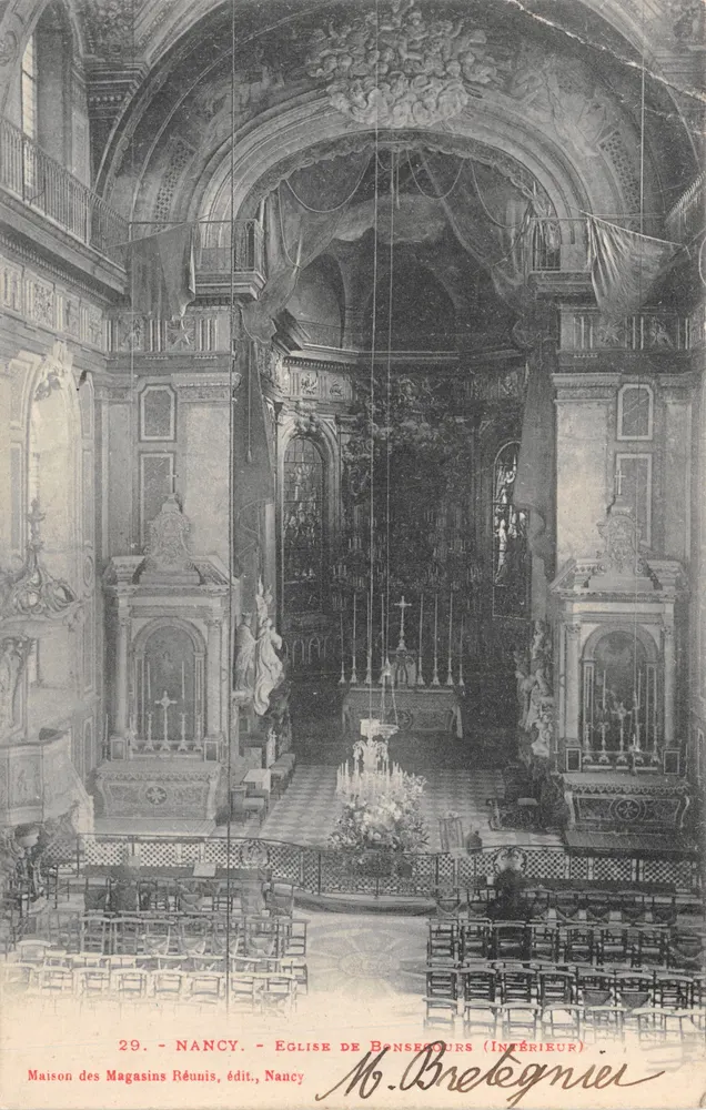 Kirche von Bonsenours — Innenansicht — Maison des Magasins Réunis, Verlag, Nancy - Vorderseite