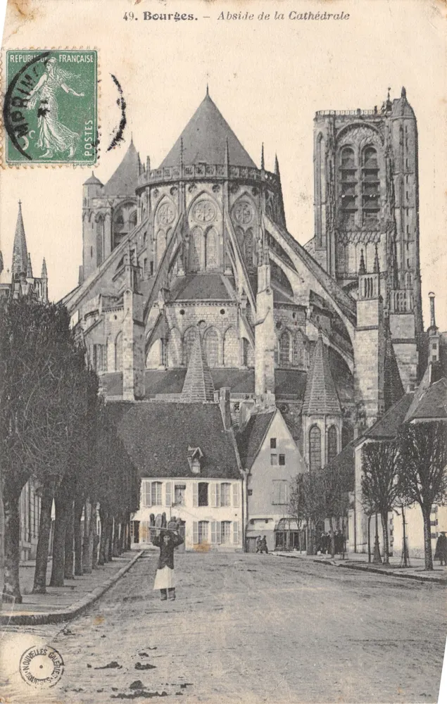 Bourges — Abside de la Cathédrale — Imprimerie de Bourges, n°49 - Recto