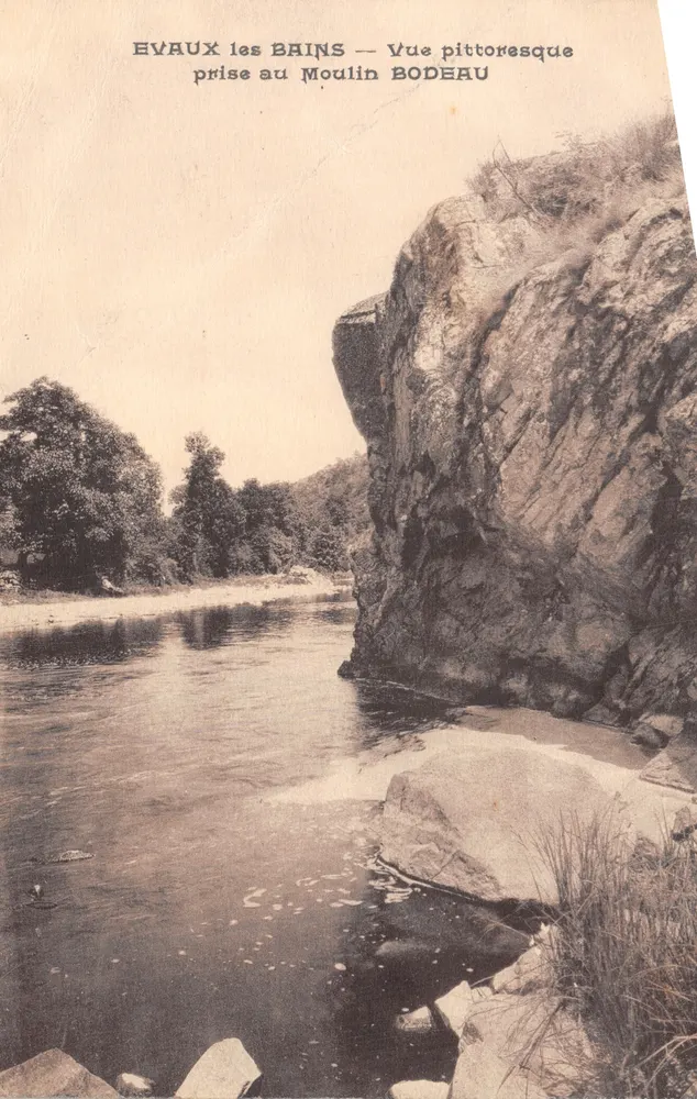 EVAUX les BAINS — Vue pittoresque prise au Moulin BODEAU — Éditeur impr. E. BODEAU - Recto