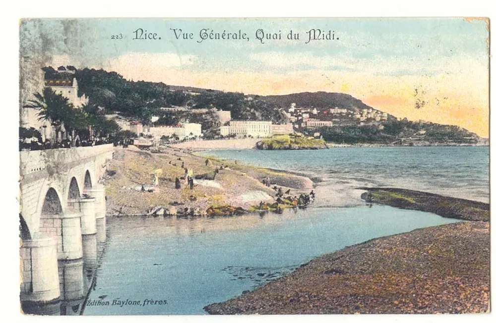Nice. Vista Geral, Quai du Midi. — Edição Baylone frères, n° 223 - Frente