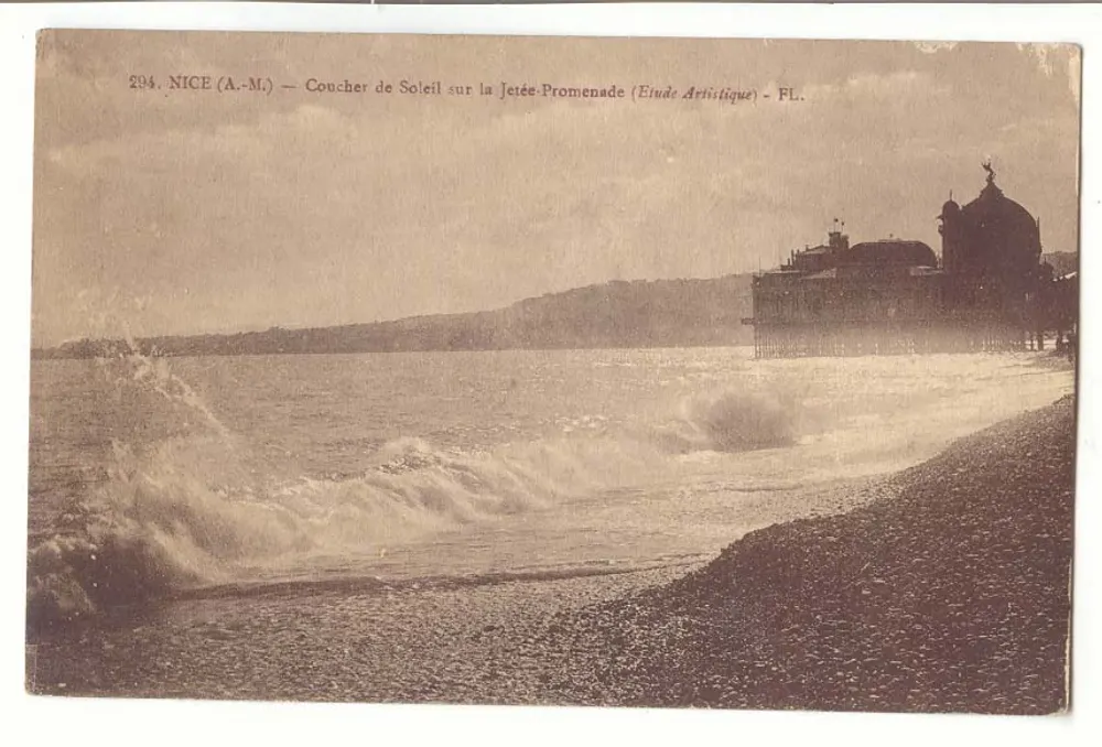 Nice (A.-M.) — Sonnenuntergang auf der Promenade Jetty (Kunstudition) — FL. - Vorderseite