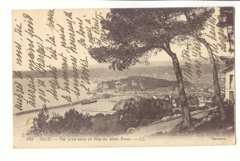 Nice — Ansicht aus den Pines von Mont-Boron — LL. Selecta, n°189 - Vorderseite