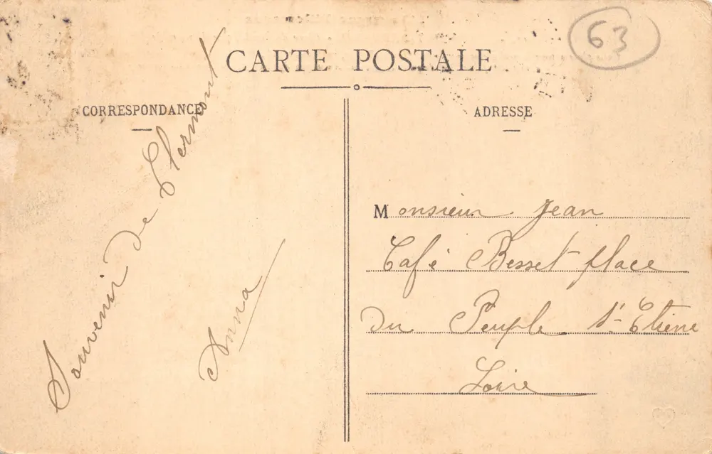 Clermont-Ferrand — Place Jaude, Überblick — Die malerische Auvergne, n°41 - Rückseite