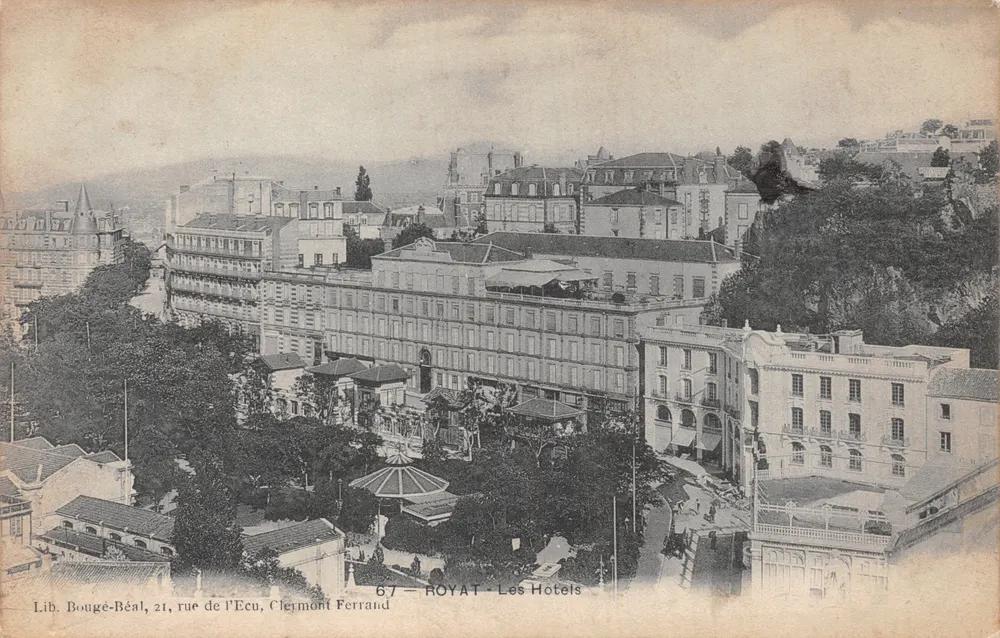 Royat — Die Hotels — Lib. Bougé-Béal, 21 rue de l’Ecu, Clermont Ferrand - Vorderseite
