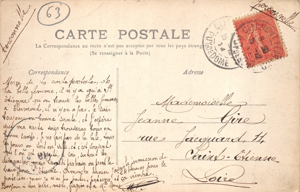 Royat — Die Hotels — Lib. Bougé-Béal, 21 rue de l’Ecu, Clermont Ferrand - Rückseite
