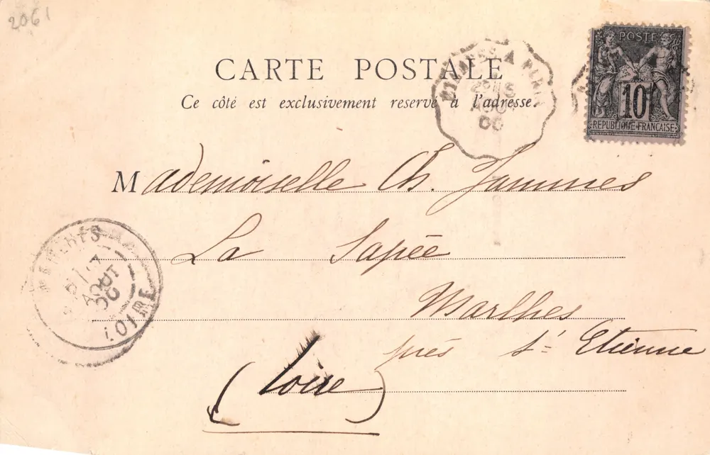 Le Châtelet — porte monumentale avec horloge — Imp. Berthaud, Baschet, édit - Verso