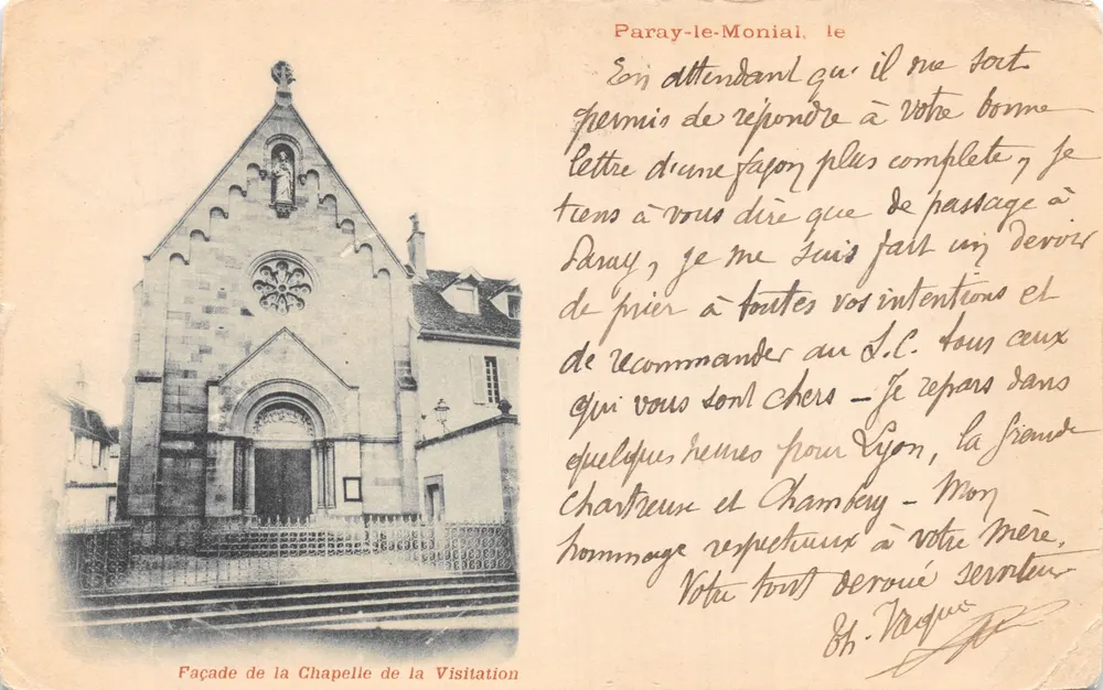 Fassade der Kapelle der Visitation — Paray-le-Monial — unbekannter Verleger - Vorderseite