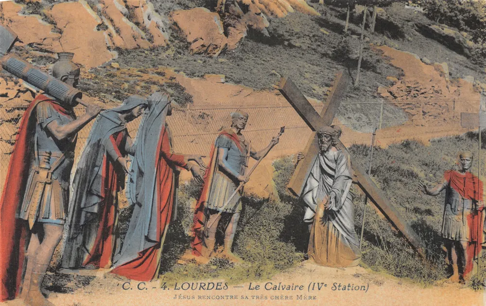 Lourdes — Der Calvary (vierte Station) — C.C. — Jesus trifft seine geliebte Mutter - Vorderseite
